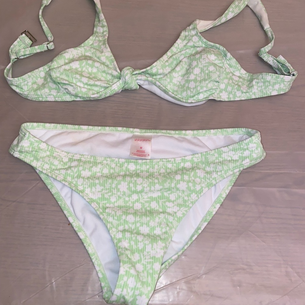 Xhilaration Mint and White Bikini Set